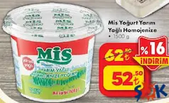 MİS YOĞURT YARIM YAĞLI HOMOJENİZE 1500 G fiyat ve kampanya bilgisi